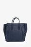 Celine Navy Blue Bullhide Calfskin Leather Medium Phantom Luggage Tote Bag