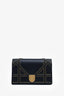 Christian Dior 2018 Black Leather Studded Diorama Wallet On Chain
