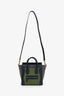 Celine Navy/Green Leather Nano Luggage Bag With Strap