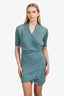 Burberry Brit Teal Silk Rainie Wrap Midi Dress Size 6