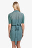Burberry Brit Teal Silk Rainie Wrap Midi Dress Size 6