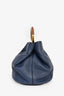 Marni Blue Leather Large 'Pannier' Bucket Bag with Strap