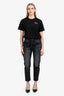 R13 Black Gold Splatter Crossover Mid Rise Jeans Size 23