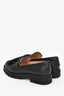 Stuart Weitzman Black Leather Tassel Detail 'Adrina' Loafers Size 6