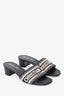 Christian Dior Navy D-way Heeled Slides Size 35