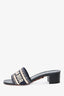 Christian Dior Navy D-way Heeled Slides Size 35