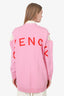 Givenchy Pink Wool/Cashmere Logo Embroidered Shoulder Cut Out Cardigan Size S