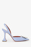 Amina Muaddi Purple Patent Crystal Begum Slingback Heels Size 38.5