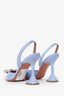 Amina Muaddi Purple Patent Crystal Begum Slingback Heels Size 38.5