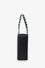 Amina Muaddi Black Leather Rhinestone Embellished 'Gilda' Mini Top Handle Bag