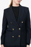 Max Mara Black Wool Fringed Gold Button Miki Blazer Size 6