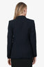 Max Mara Black Wool Fringed Gold Button Miki Blazer Size 6