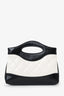 Pre-Loved Chanel™ 2023 Black/White Shiny Crumpled Calfskin Quilted Nano 31 Shopping Bag