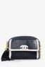 Pre-Loved Chanel™ 1991-94 Navy Lambskin Tassel CC Chain Camera Bag