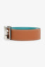 Hermès Gold/Blue Leather Reversible Karma Belt Size 32mm