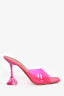 Amina Muaddi Pink PVC/Leather 'Lupita' Heels Size 37