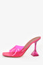 Amina Muaddi Pink PVC/Leather 'Lupita' Heels Size 37