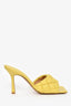Bottega Veneta Yellow Leather Padded Heeled Sandals Size 37.5
