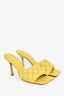 Bottega Veneta Yellow Leather Padded Heeled Sandals Size 37.5
