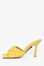 Bottega Veneta Yellow Leather Padded Heeled Sandals Size 37.5