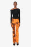 Proenza Schouler Orange Tie-dye Flared Jeans Size 4