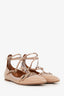 Valentino Nude Patent Leather Love Latch Ankle Strap Flats Size 38