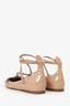 Valentino Nude Patent Leather Love Latch Ankle Strap Flats Size 38