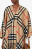 Burberry Brown Wool/Cashmere Check Fringed Poncho
