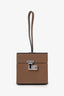Moynat Brown Leather Mini Vanity Box Bag