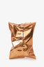 Anya Hindmarch Rose Gold Metallic Metal Crisp Packet Clutch With Chain