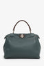 Fendi Teal/Brown Leather Mini Peekaboo With Strap