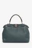 Fendi Teal/Brown Leather Mini Peekaboo With Strap