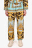 Fendace Blue/Gold Silk Baroque Pyjama Pants Size 4 Mens