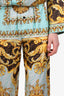 Fendace Blue/Gold Silk Baroque Pyjama Pants Size 4 Mens