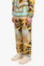 Fendace Blue/Gold Silk Baroque Pyjama Pants Size 4 Mens