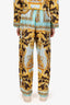 Fendace Blue/Gold Silk Baroque Pyjama Pants Size 4 Mens
