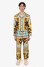 Fendace Blue/Gold Silk Baroque Pyjama Pants Size 4 Mens