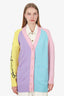 Versace Multicolour Cashmere GV Signature Colour Block Cardigan Size 36