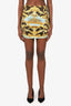 Fendace Blue/Gold Baroque Ruched Mini Skirt Size 44