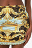 Fendace Blue/Gold Baroque Ruched Mini Skirt Size 44