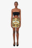 Fendace Blue/Gold Baroque Ruched Mini Skirt Size 44