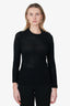 Balmain Black Gold Button Ribbed Knit Sweater Size 40