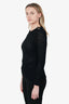 Balmain Black Gold Button Ribbed Knit Sweater Size 40