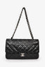 Pre-Loved Chanel™ 2008/09 Black Quilted Lambskin Medium Double Flap