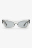 Bottega Veneta Grey Transparent Frame Sharp Cat Eye Sunglasses