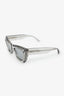 Bottega Veneta Grey Transparent Frame Sharp Cat Eye Sunglasses