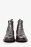 Brunello Cucinelli Silver Metallic Leather Chelsea Boots Size 39.5