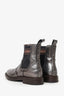Brunello Cucinelli Silver Metallic Leather Chelsea Boots Size 39.5