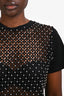 Pinko Black Crystal Embellished Lace Detail T-Shirt Size S