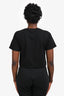 Pinko Black Crystal Embellished Lace Detail T-Shirt Size S